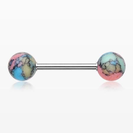 Nipple Bar Set with Synthetic Stones
