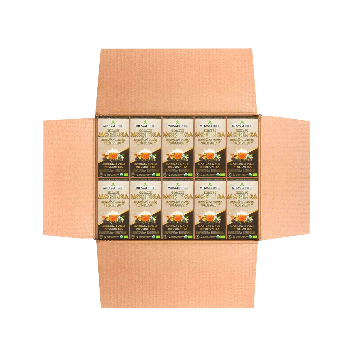 Organic Moringa Energy Tea - Chai Spice - Natural Coffee Alternative