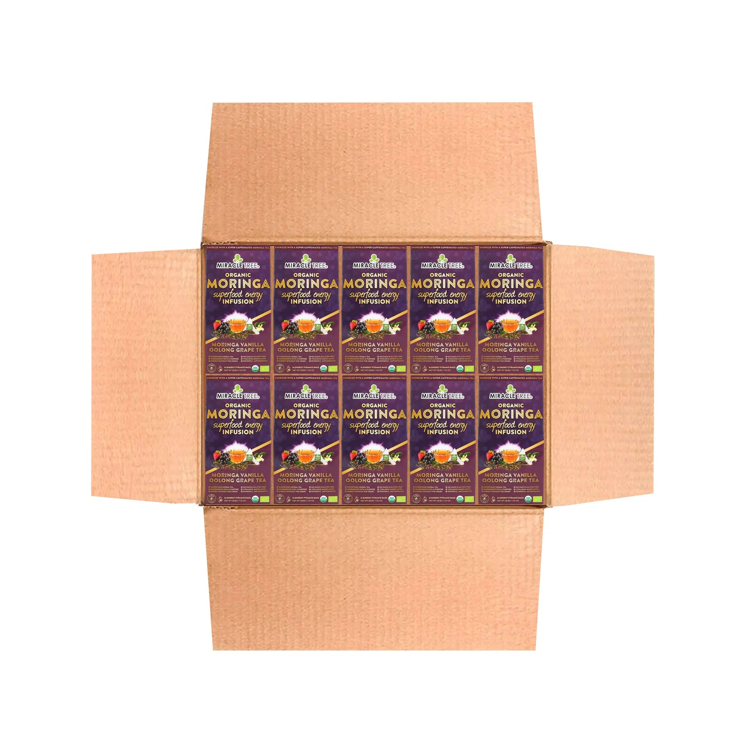 Organic Moringa Energy Tea - Grape Vanilla - Natural Coffee Alternative