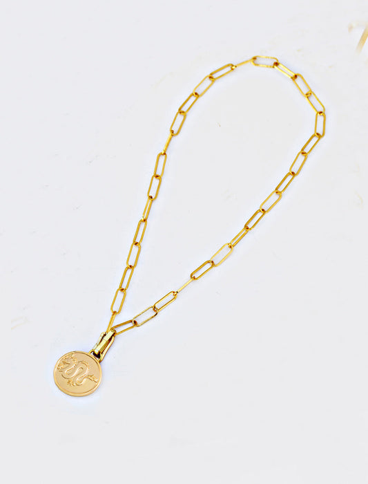 LUCKY DRAGON Gold Charm Pendant Only