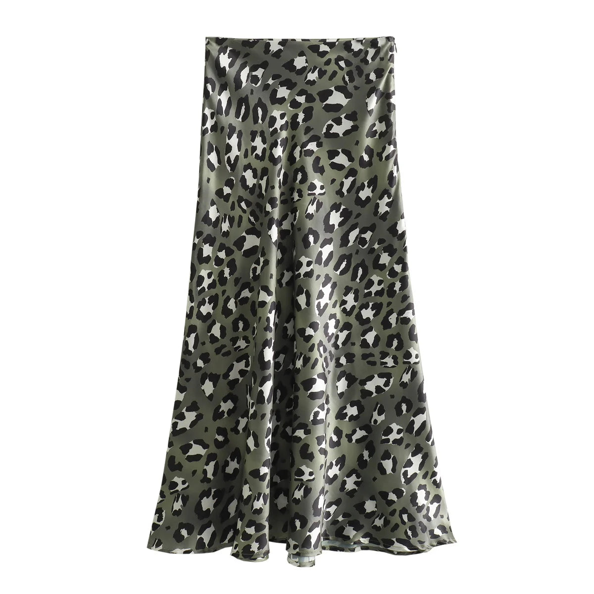 Women's Leopard Print Midi Skirt | High Waist, A-Line, Loose Fit