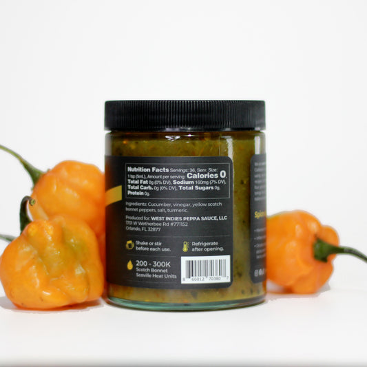 WIPS Yellow Scotch Bonnet Pepper Sauce Tangy Costa Rica Blend