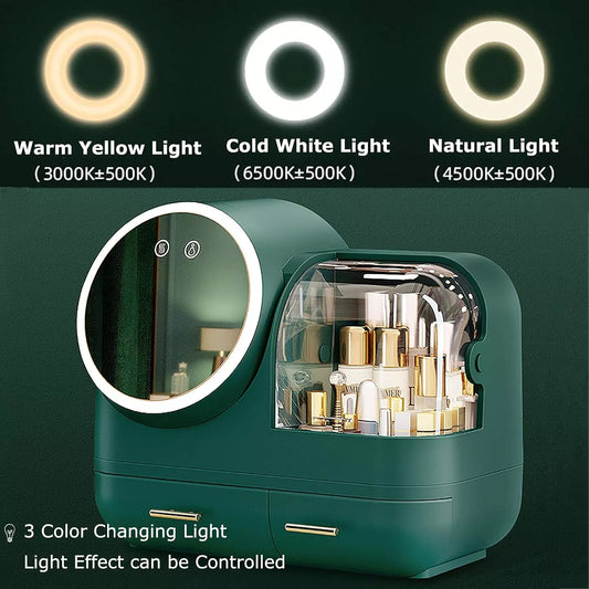 LED Makeup Storage Box with Mirror