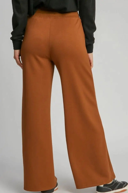 Trendsi Wide Leg Pants Women's Casual Drawstring Trousers with Pockets