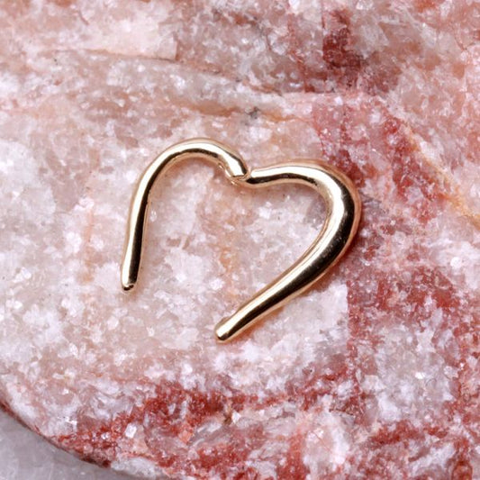 14Kt. Yellow Gold Lovely Heart Seamless Clicker Ring