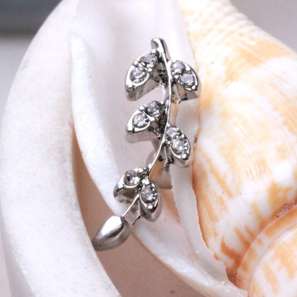316L Surgical Steel Multi CZ Leaf Cartilage Earring