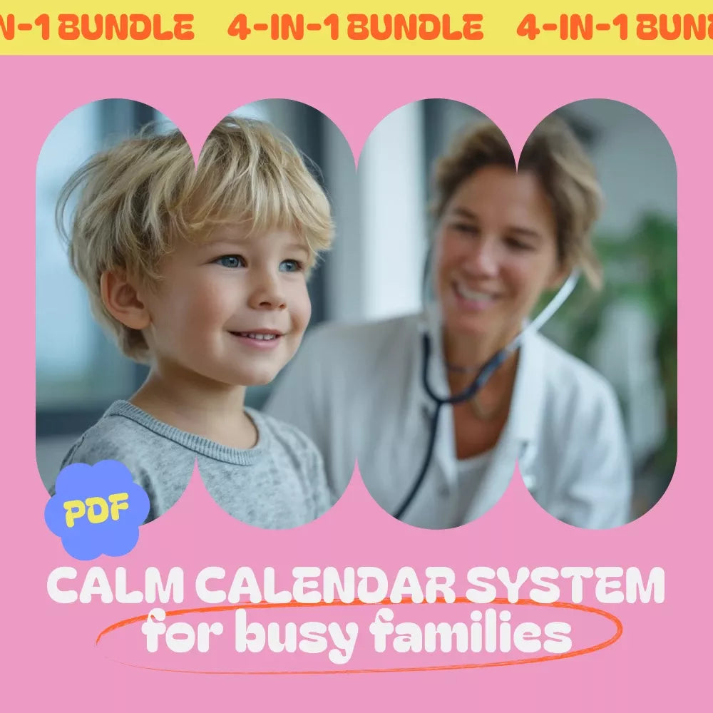 Calm Calendar System for Busy Families – 4-in-1 Bundle for Organizing Family Appointments, Schedules, and More