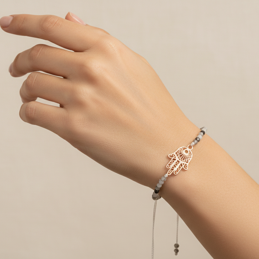 Boho Talisman Bracelet Hand of Fatima Wish Bracelet
