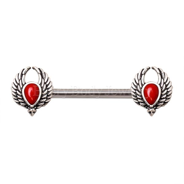 316L Stainless Steel Winged Blood Drop Nipple Bar