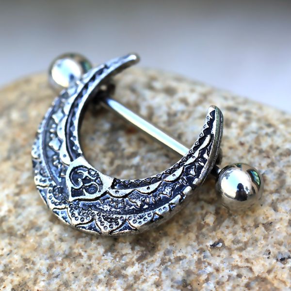 316L Stainless Steel Gothic Tribal Logo Nipple Shield