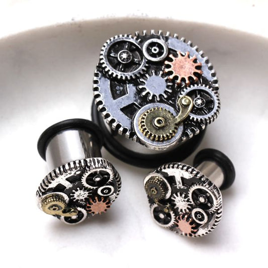 316L Surgical Steel Steampunk Gear Menagerie Plug