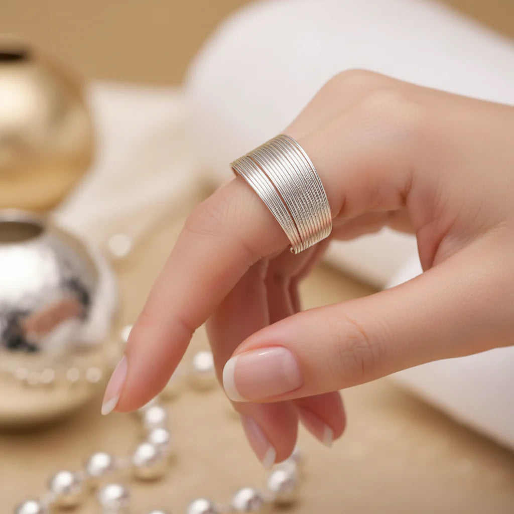 Sterling Silver Wraparound Adjustable Ring