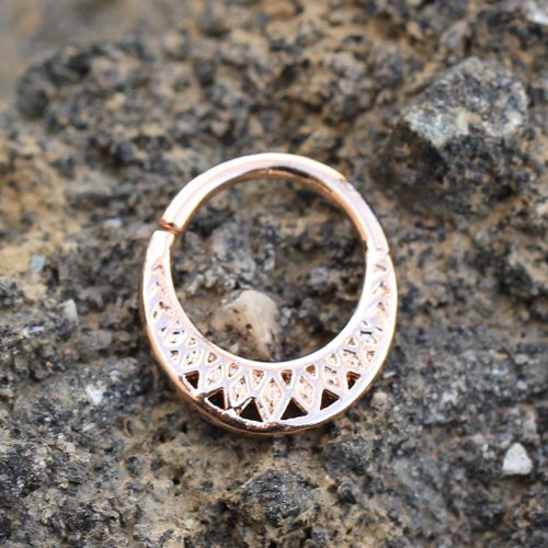 Rose Gold Plated Made for Royalty Annealed Tribal Septum Ring