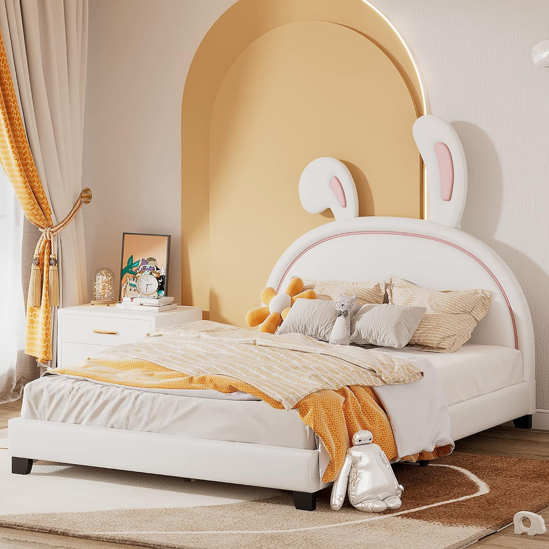 The Ultimate Twin Rabbit Upholstered Bed Frame for Your Child's Bedroom
