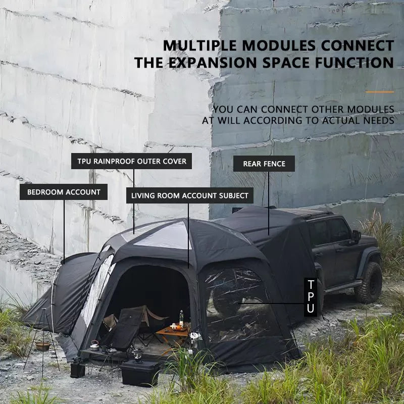 Meet the Deluxe Hexagonal Car Camping Tent with Skylight