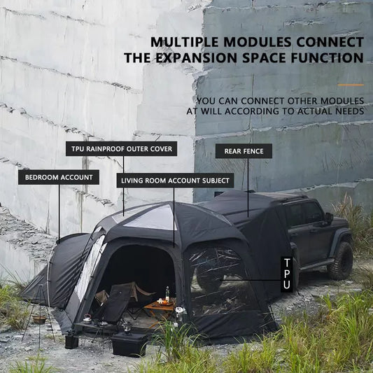 Meet the Deluxe Hexagonal Car Camping Tent with Skylight