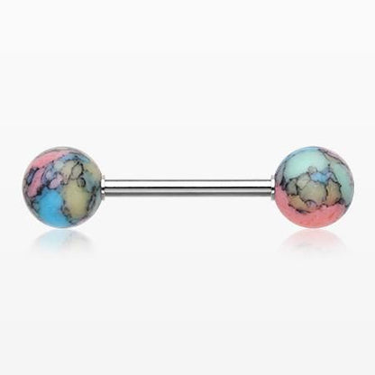 Nipple Bar Set with Synthetic Stones