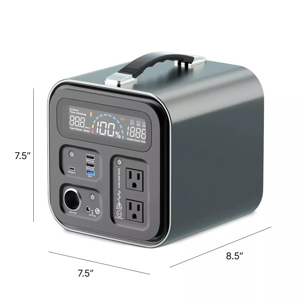 Portable 550Wh Solar Power Station | 600W Pure Sine Wave | AC, USB & DC