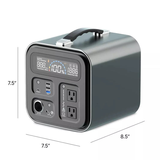 Portable 550Wh Solar Power Station | 600W Pure Sine Wave | AC, USB & DC