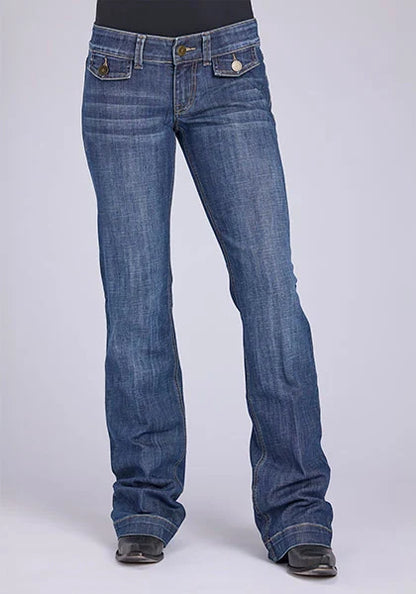 Tin Haul 280 Rosie Fit Flap Pockets (Medium Wash) - Women's Bootcut Jeans