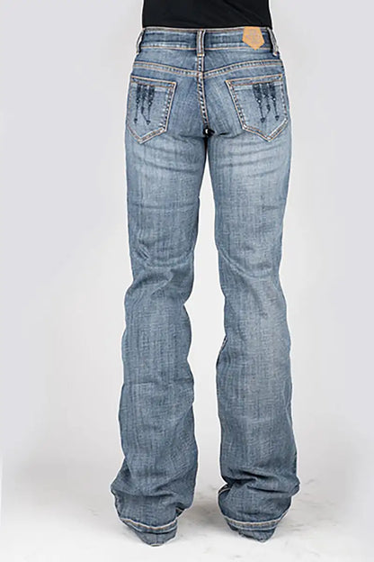 Tin Haul 460 Ella Fit Embroidered Pocket ( Denim Light Wash ) - Women's Jeans