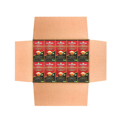 Organic Moringa Energy Tea - Cherry Chamomile - Natural Coffee Alternative
