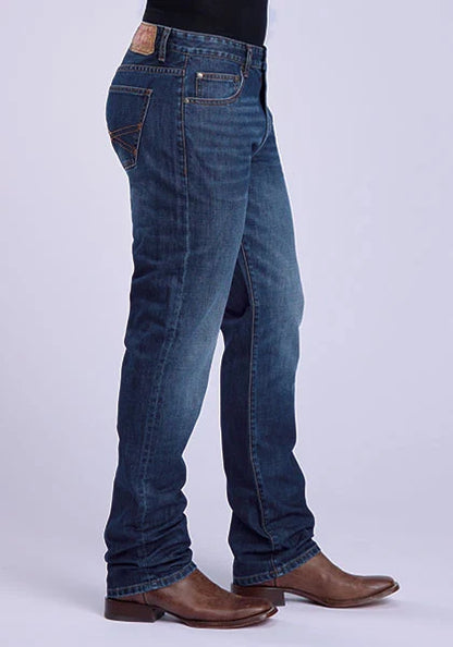 Stetson 1210 Straight Fit (Orange/Dark Wash) - Men's Jeans