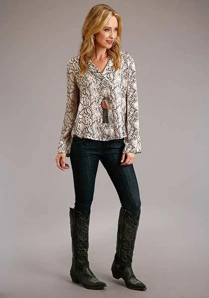 Stetson 00439 Snake Print (Cream) - Women's Blouse (Closeout)