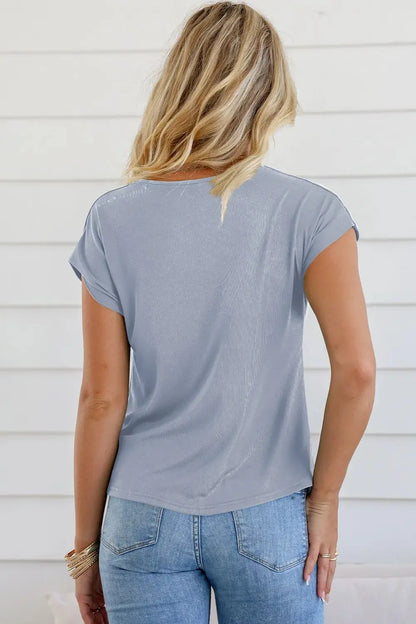 Women's T-Shirt Women's Tee - Cowl Neck Short Sleeve - Casual Basic Top