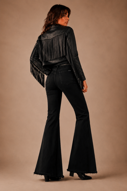 Rockstar Rouge Flare Black Crocodile