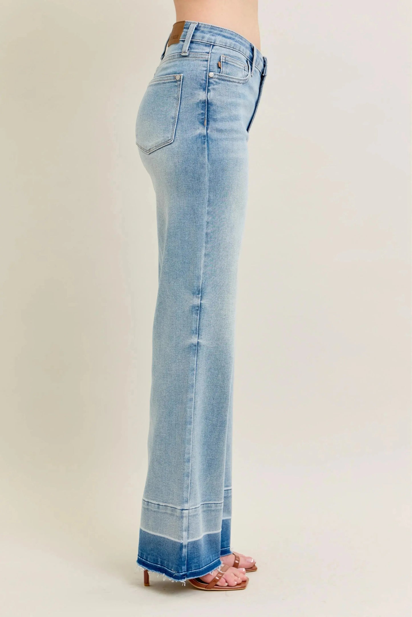 Women's Jeans Jeans - Plus Size Wide Leg - Released Hem Denim