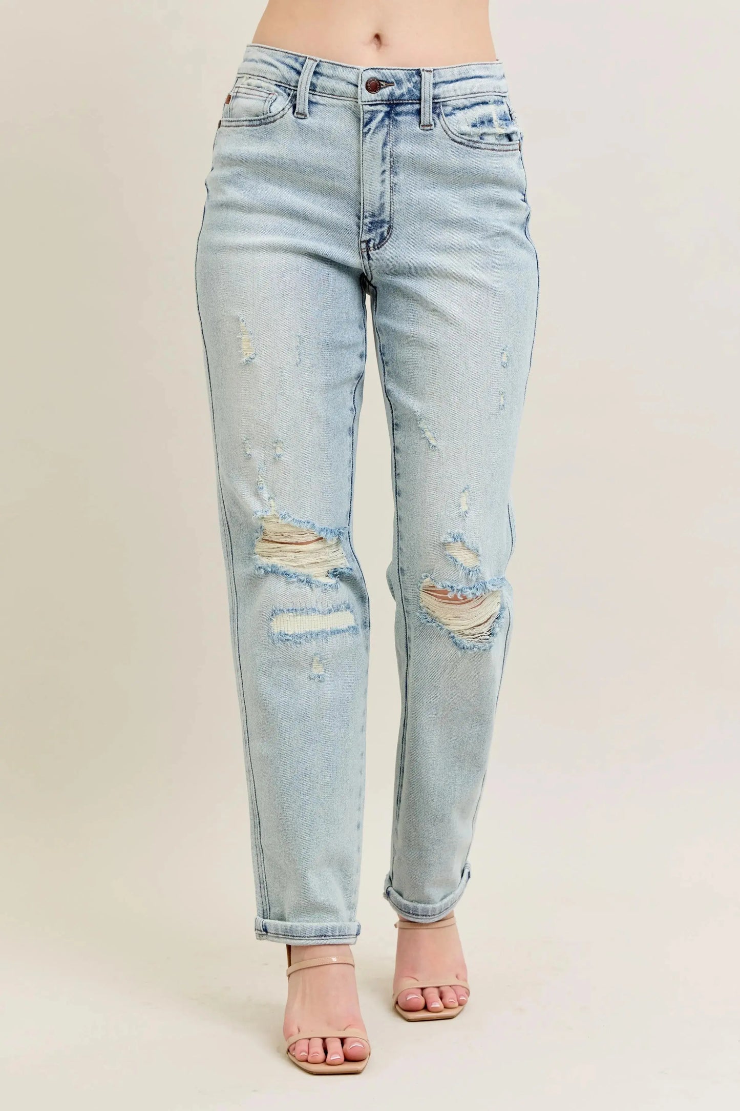 Women's Plus Size Jeans Jeans - Plus Size Destroyed - Women's Boyfriend Fit