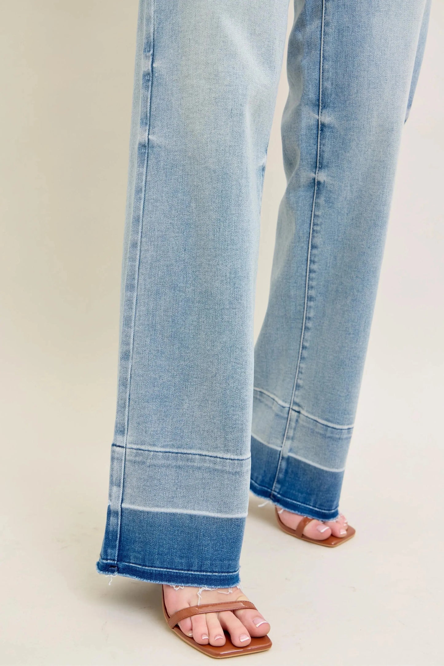 Women's Jeans Jeans - Plus Size Wide Leg - Released Hem Denim