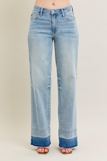 Women's Jeans Jeans - Plus Size Wide Leg - Released Hem Denim