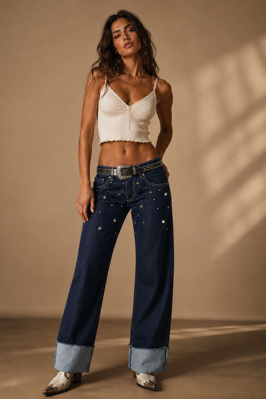 Silver Static Low Rise Jean-Indigo