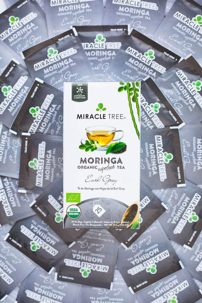 Organic Moringa Tea - Earl Grey - Lightly Caffeinated Herbal Tea