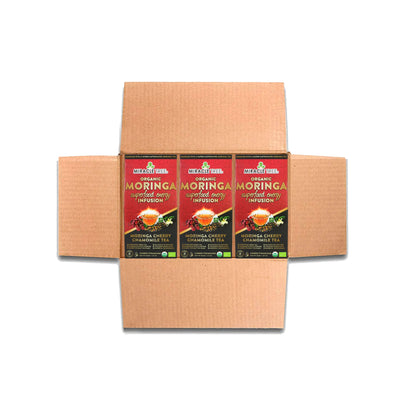Organic Moringa Energy Tea - Cherry Chamomile - Natural Coffee Alternative