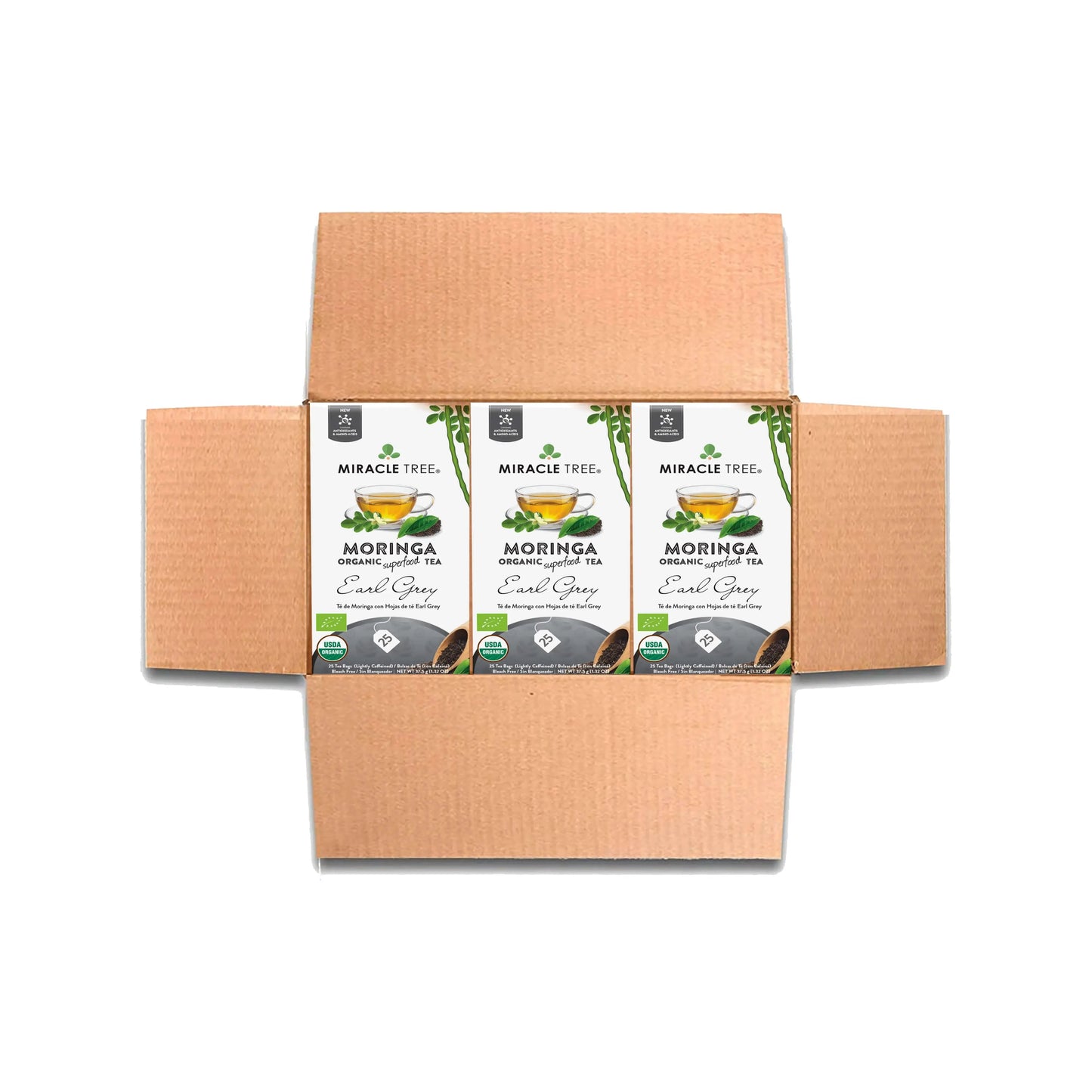 Organic Moringa Tea - Earl Grey - Lightly Caffeinated Herbal Tea