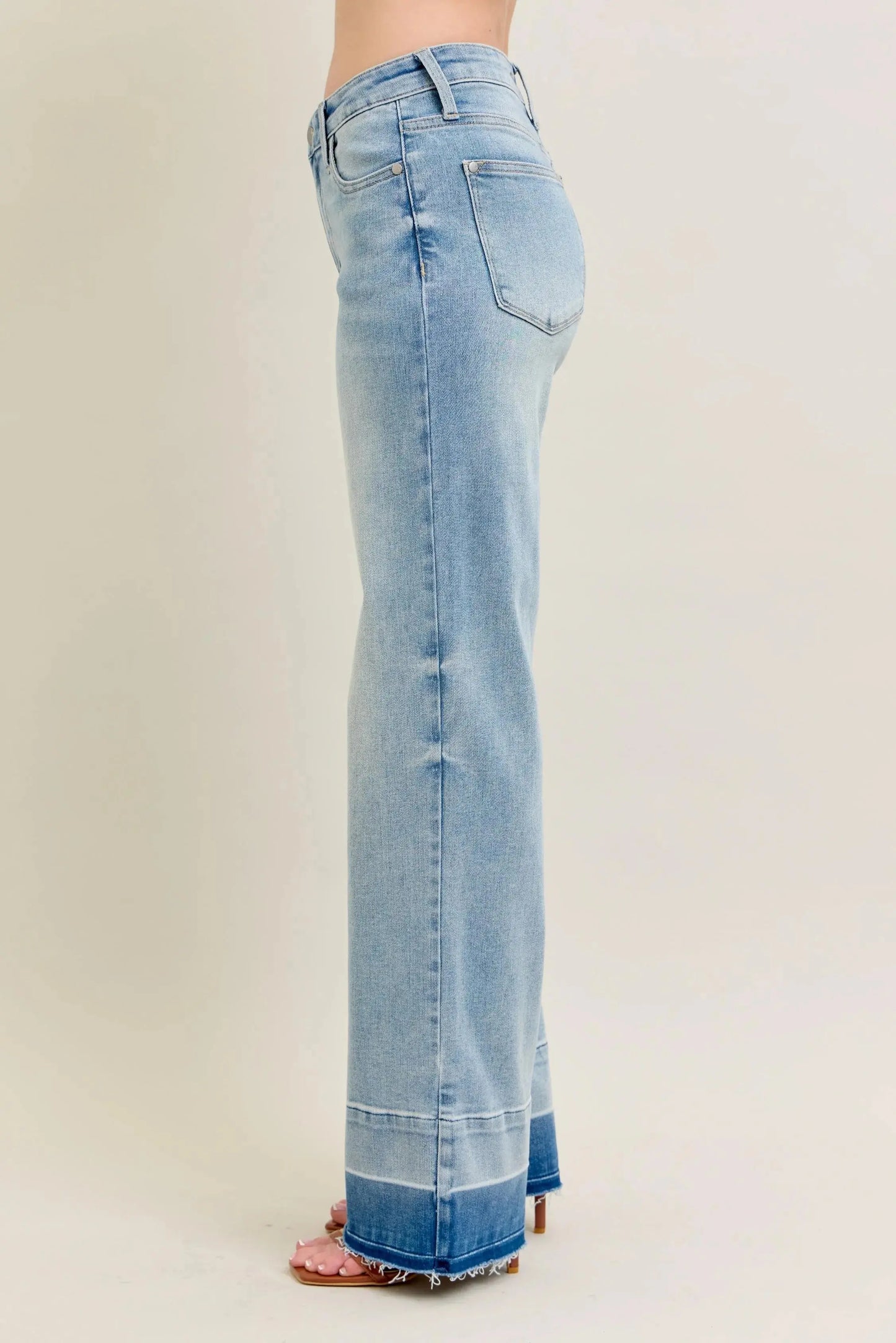 Women's Jeans Jeans - Plus Size Wide Leg - Released Hem Denim