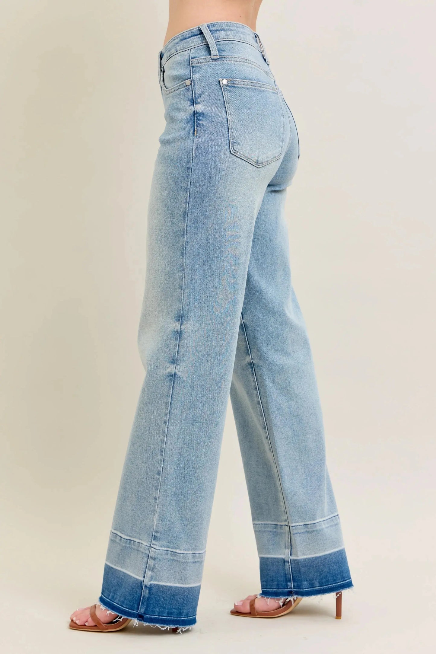 Women's Jeans Jeans - Plus Size Wide Leg - Released Hem Denim