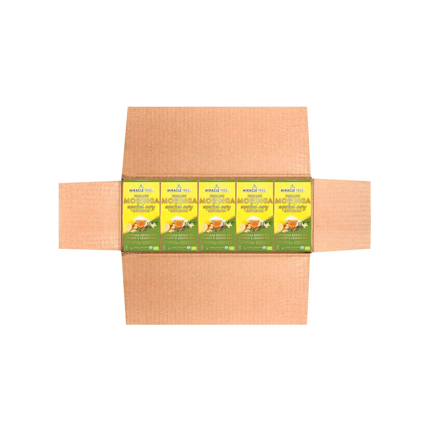 Organic Moringa Energy Tea - Ginger Lemon - Natural Coffee Alternative