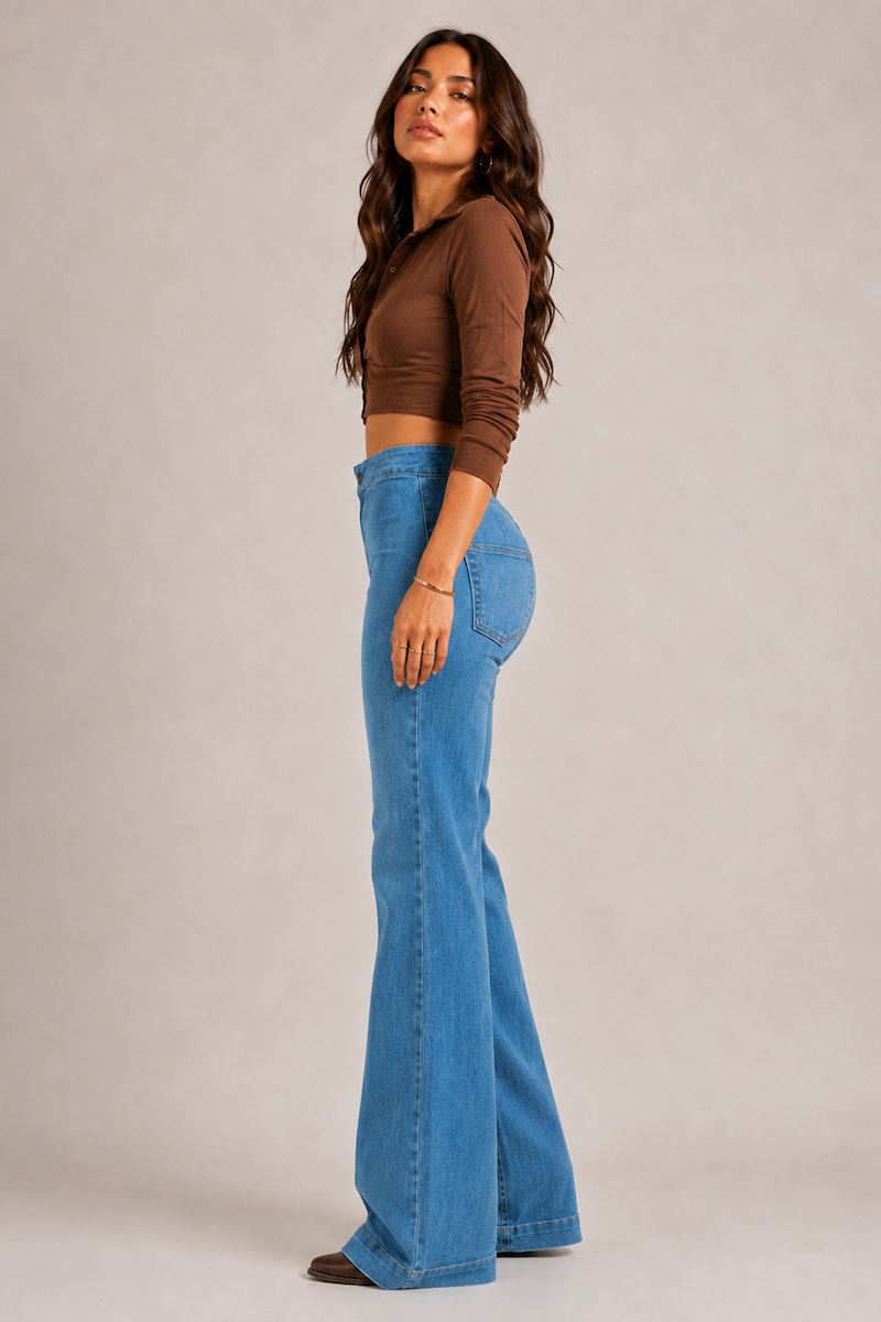 Robin Wide Leg Flare Jean in Medium Wash