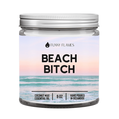 Beach Bitch Candle - Coconut apricot wax scented candle (9 oz)
