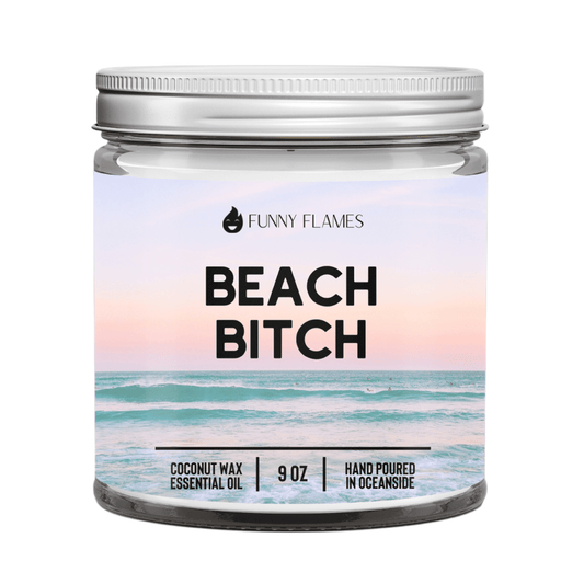 Beach Bitch Candle - Coconut apricot wax scented candle (9 oz)