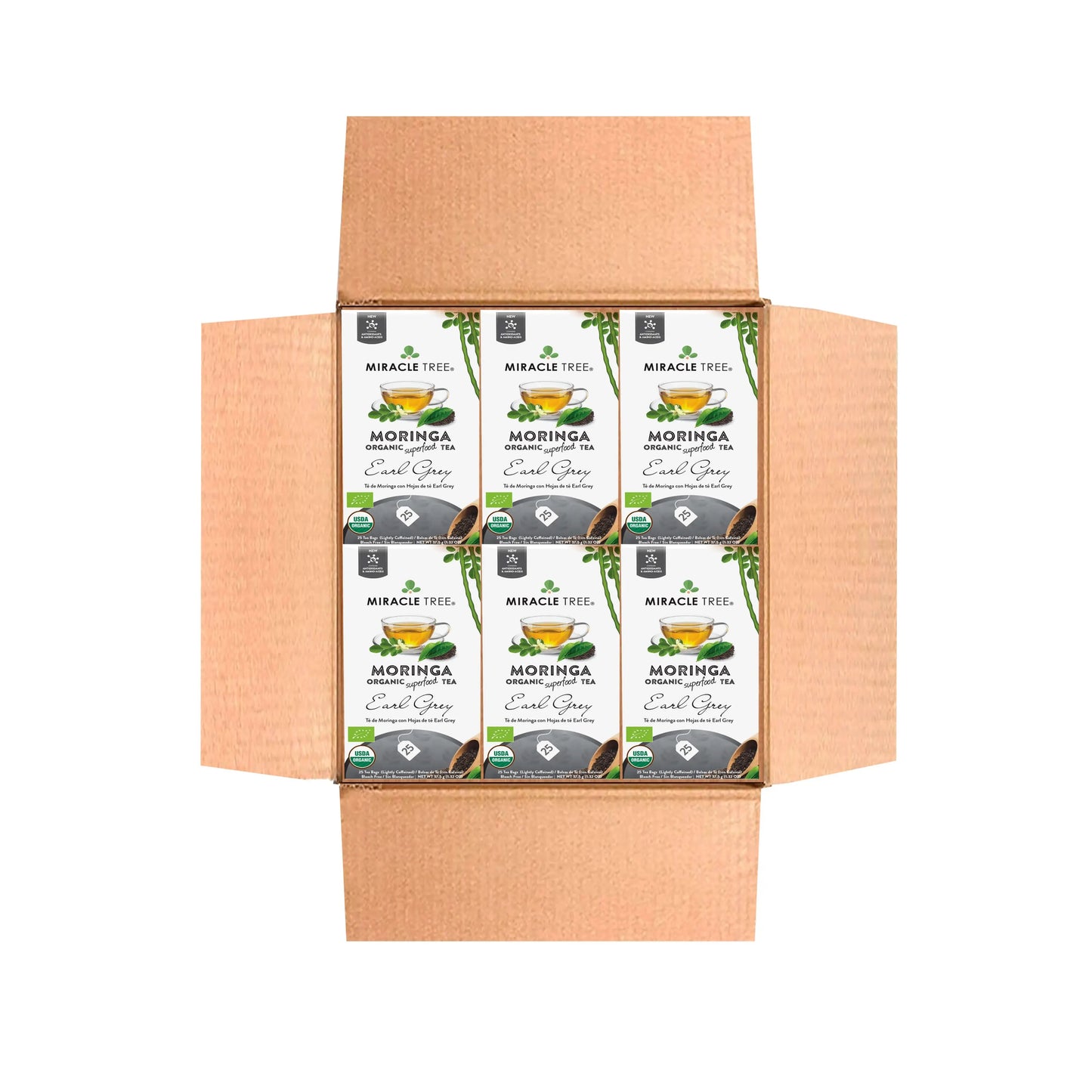Organic Moringa Tea - Earl Grey - Lightly Caffeinated Herbal Tea