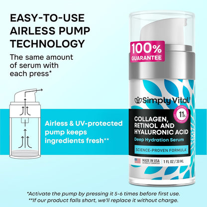 Collagen, Retinol & Hyaluronic Acid Face Serum | Anti-Aging | Origin Zero