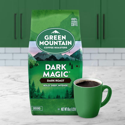 Green Mountain Dark Magic Ground Coffee | Extra Bold Dark Roast, 18oz | Origin Zero
