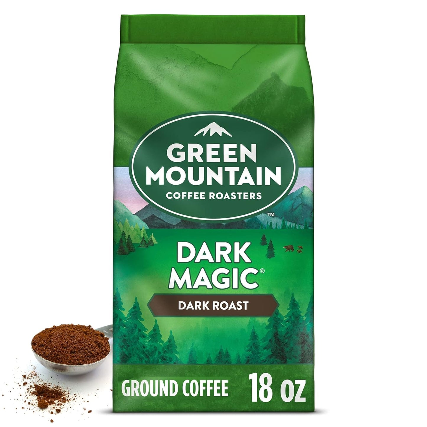 Green Mountain Dark Magic Ground Coffee | Extra Bold Dark Roast, 18oz | Origin Zero