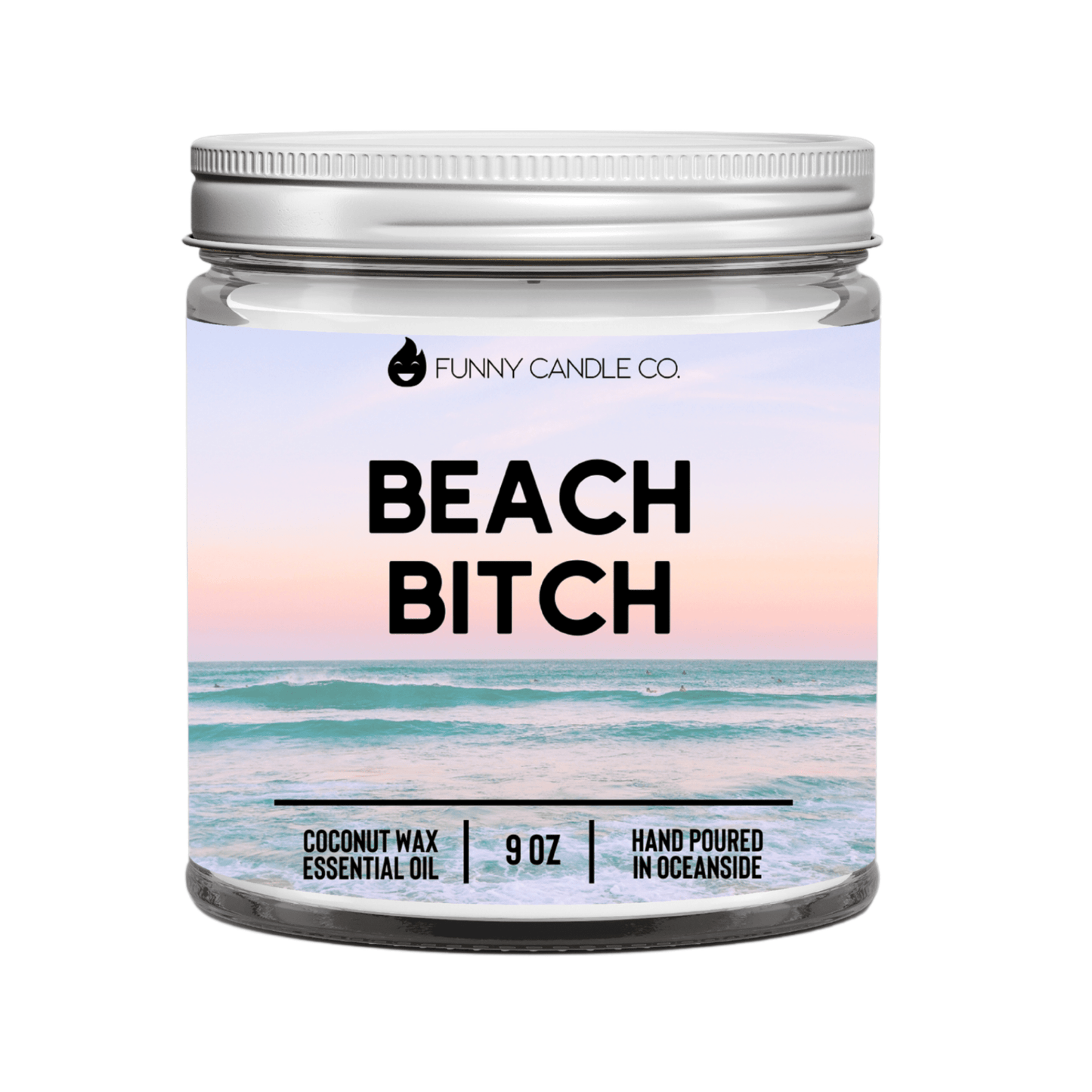 Beach Bitch Candle - Coconut apricot wax scented candle (9 oz)