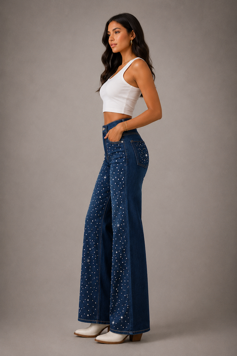 Celeste Wide Leg Jean Dark Wash